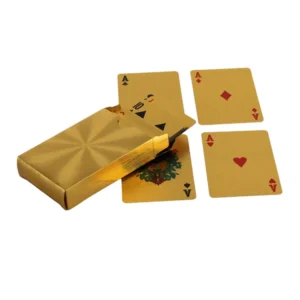 Juego De Cartas De Poker Plastificadas Doradas