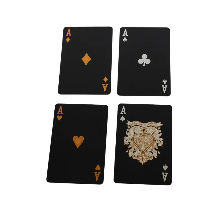 Juego De Cartas De Poker Plastificadas Negras - Image 2