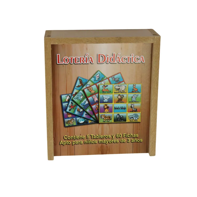 Juego De Lotería Didáctica En Madera